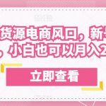 众狼电商余文小红书无货源电商风口，新号3天破首单，小白也可以月入2W+
