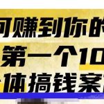群响新个体‮钱搞‬案例库，可‮直以‬接抄作业的新‮体个‬搞钱案例库，如何赚到你的第一个100W