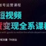 TIKTOK运营线上训练营，引流爆单，急速涨粉，TIKTOK短视频玩法大揭秘