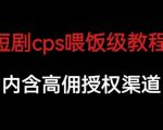 短剧CPS喂饭级教学，内涵高佣授权渠道