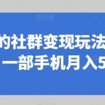 同城相亲的社群变现玩法，风口项目，一部手机月入5W+【揭秘】