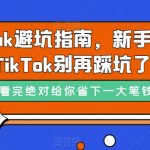 TIKTOK避坑指南，新手入局TIKTOK别再踩坑了