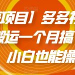 【蓝海项目】多多视频带货，纯搬运一个月搞了5W佣金，小白也能操作【揭秘】