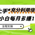每月多赚1W+，新手小白如何充分利用信息赚钱，全程实操！【揭秘】