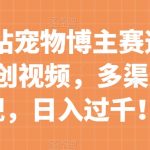 冷门B站宠物博主赛道，简单二创视频，多渠道变现，日入过千！【揭秘】