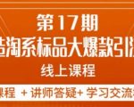 南掌柜-第17期打造淘系标品大爆款，5天线上课