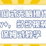 最新傻瓜式无脑操作项目月入1W+，多多视频带货保姆式教学【揭秘】