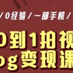 从0到1拍视频VLOG变现课，5分钟每天，每月多赚1W