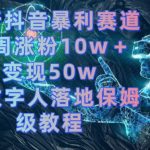 最新抖音暴利赛道，单周涨粉10W＋变现50W的AI数字人落地保姆级教程【揭秘】