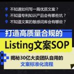 打造高质量合规的LISTING文案SOP，掌握亚马逊文案工作的标准化