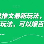 10月小说推文最新玩法，朋友圈图文评论区玩法，可以爆百万大流量