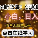 2024语聊自刷掘金新蓝海日入3张