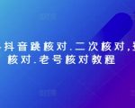 10.24抖音跳核对.二次核对,登录核对.老号核对教程