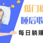 2024视频号红利项目每天半小时，低门槛睡后收入，每日几张，小自也能轻松上手