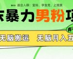 年末暴力男粉项目，5分钟无脑搬运，无脑月入五位数，举一反三，放大收益