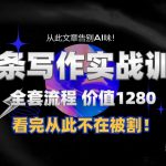 11月最新头条1280付费课程，手把手教你日入300+  教你写一篇没有“AI味的文章”，附赠独家指令【揭秘】