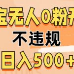 2024淘宝无人0粉公域开播，不违规，轻松日入5张