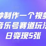 五分钟制作一个视频，小红书音乐号赛道玩法，单日变现5张