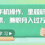 只需手机操作，里程积分换机票，兼职月入过万