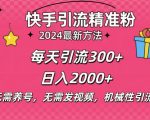 小白即可入手，一部手机搞定，2024快手在线用户私信引流法搬砖式引流，一天可引300+创业粉