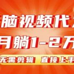 无脑视频代发，月躺1W，无需剪辑，直接上手