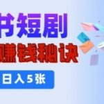 小红书短剧背后的挣钱秘诀，小白也能日入多张