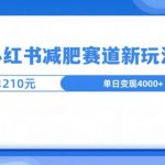 小红书减肥赛道新玩法，引流私域变现嘎嘎猛