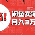 闲鱼卖家居用品月入过W+最新技巧闲鱼最新零基础教学，新手当天上手【揭秘】