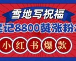 一条笔记8800+赞，涨粉2000+，火爆小红书雪地写祝福玩法