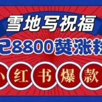 一条笔记8800+赞，涨粉2000+，火爆小红书雪地写祝福玩法