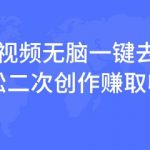 爆款视频无脑一键去重，轻松二次创作赚取收益