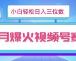 12月视频号爆火赛道，小白无脑操作，也可以轻松日入三位数