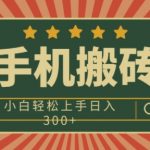 手机搬砖项目，操作简单好上手，小白轻松日入3张