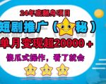 24年底短剧推广新玩法(揭秘)，傻瓜式操作