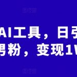 运用AI工具，日引500+男粉，变现1W+