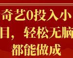 爱奇艺0投入小白项目，轻松无脑做都能做成