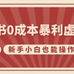 小红书0成本暴利虚拟项目，新手小白也能操作，轻松实现月入过W