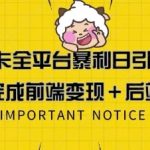 利用流量卡全平台暴利日引500+精准创业粉