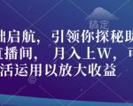 零基础启航，引领你探秘助眠养生直播间， 月入上W，可灵活运用以放大收益