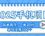 手机项目，20秒一单，一天轻松100+，简单易上手