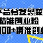 音频平台分发裂变玩转创业粉，日引300+精准创业粉