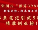 小红书一张图暴力引流500+精准创业粉