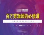 百万剪辑师必修课，剪辑是给予短视频的第二次生命