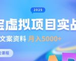 淘宝虚拟项目垂直玩法，新手卖文案资料，月入5k+