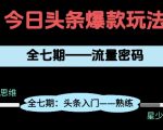 头条系列全七期项目拆解，全是干货，新手从0-1必经过程，99的人会踩的坑