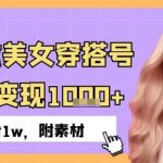 小红书做美女穿搭号，ai单日变现几张，3天涨粉1w