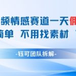 中老年情感赛道一天佣金多张 视频制作简单不用找素材 可矩阵操作