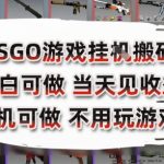 CSGO游戏挂G搬砖，小白纯手机即可操作，不用电脑打游戏，日入3张+，副业网创项目【揭秘】