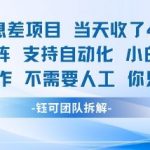蓝海信息差项目当天收米1k+ 支持矩阵支持自动化小白能操作全程AI操作不需要人工你只要会电脑