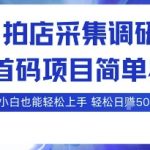 拍店采集调研，全网首码项目，简单易操作， 小白也能轻松上手，多账号操作，轻松日入5张【揭秘】